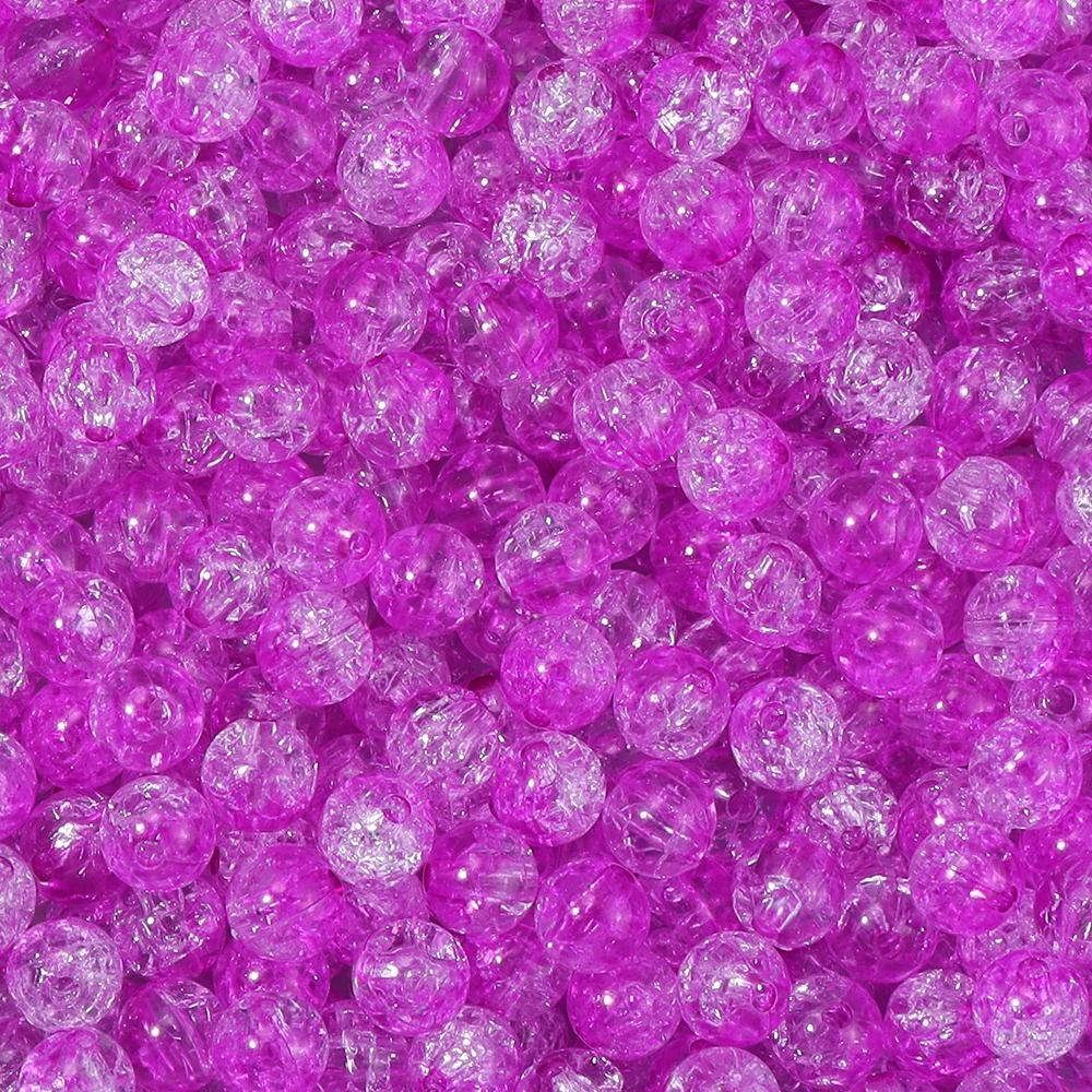 50pcs 8 10mm Acrylic Cracked Crystal Beads Double Color Glass Round Loose Bead For Jewelry Making DIY Bracelet Necklace Earrings