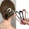 5pcs Solid Color U Shaped Hair Pins Elegant Hair Dish Hair Bun Maker For Women And Daily Use Wear