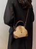 Luxury Leather Vintage Shoulder Bag with Metal Buckle Classic Casual Crossbody for Ladies Stylish Messenger Bag