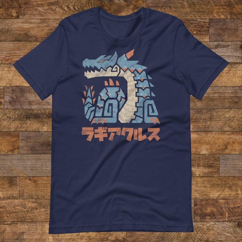 Monster Hunter Lagiacrus Tee Wilds Japanese Fan Art Gaming Merch Unisex Soft Oversized Harajuku Casual Cotton Trendy T-shirt