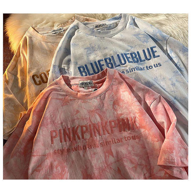 Trendy Plus Size Short Sleeve T-shirt For Women Featuring Stylish Letter Embroidery