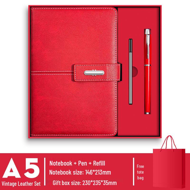 Set Regalo Blocco Note Business A5 Disponibile con Logo Personalizzato - Diario Ufficio di Alto Valore