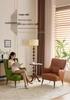 Compact Wax Leather Sofa Chair for Small Apartments, Living Rooms, Bedrooms, Balconies, or Receptions - Light Luxury Style, Tiger Design.