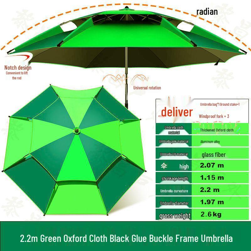 Großer Universal-Fischschirm - Regendicht, Sonnenschutz, Outdoor faltbar, Verdicktes Design