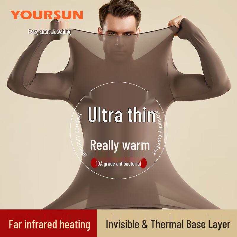 Yiershuang Men s Hyaluronic Acid Ultra-Thin Thermal Underwear Set 2XL