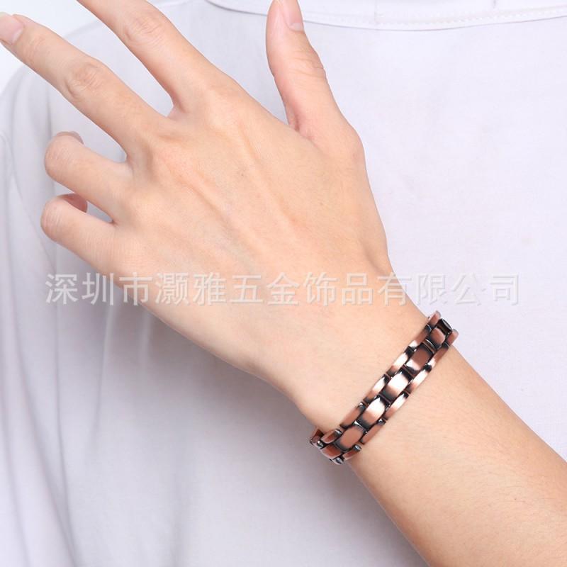 Magnetic Bracelet Women Vintage Alloy Bangle With Letter Design Retro Style Jewelry