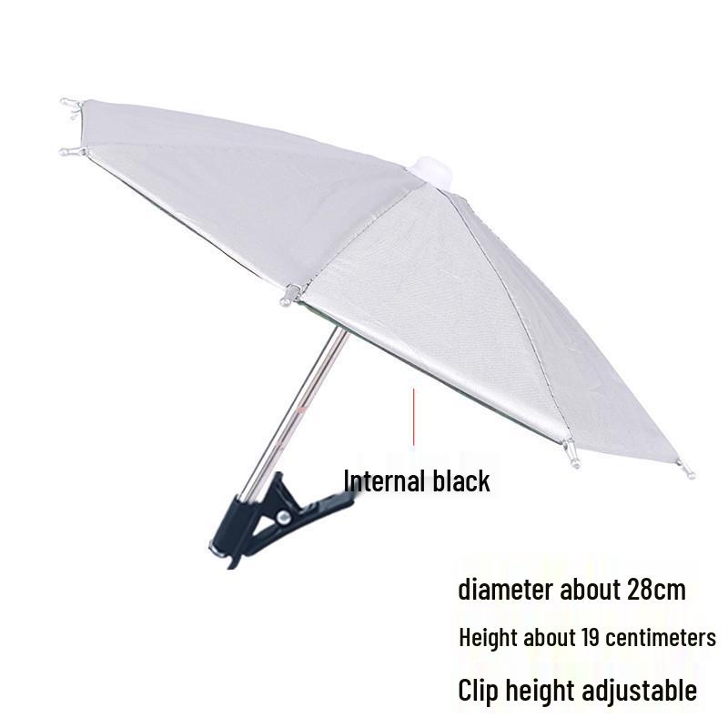 Portable Mobile Phone Sunshade and Rainproof Clip Umbrella