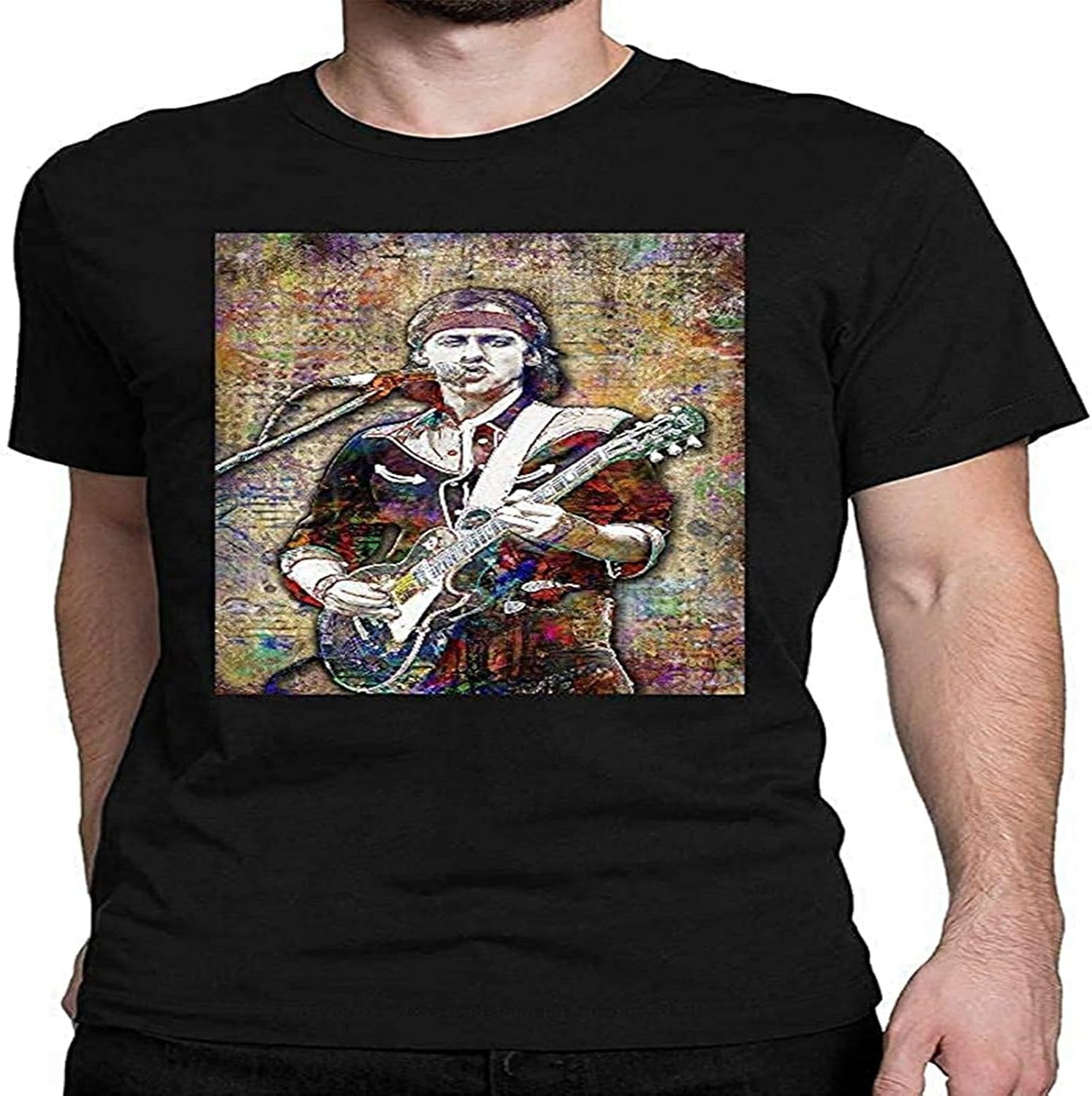 Men s Mark Knopfler Art Short Sleeve T Shirt Black 4XL чёрный