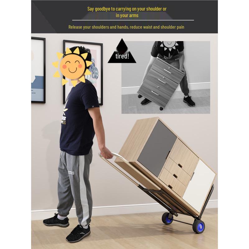 Compact Folding Hand Trolley - Portable Luggage and Cargo Cart for Home and Shopping