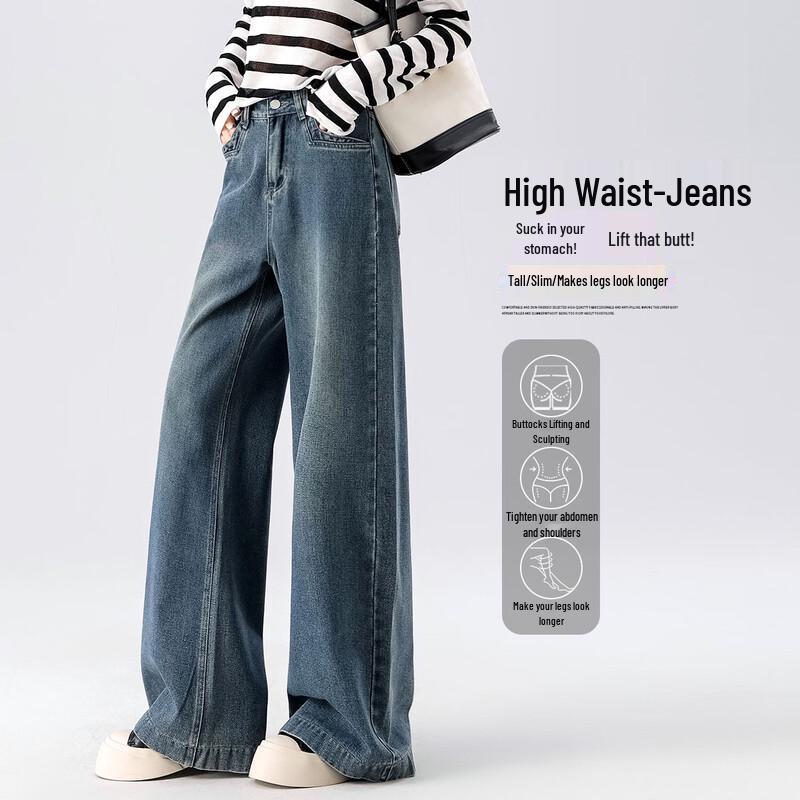 

Handu Yishe Women s High-Waist Wide-Leg Jeans