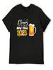 Happy New Year With Beer Mug T-Shirt Luxury Designer Graphic Tee Shirt Personalized T-Shirt Anime Clothes T Shirts For Unisex Pack