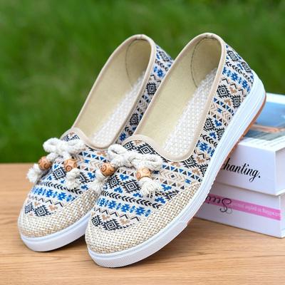 Schuhe für Damen Slipper Canvas Damenschuhe Frühling Herbst Flach Günstig Streetwear Dehnbar Neu in Lässig Koreanischer Stil Outfits XL