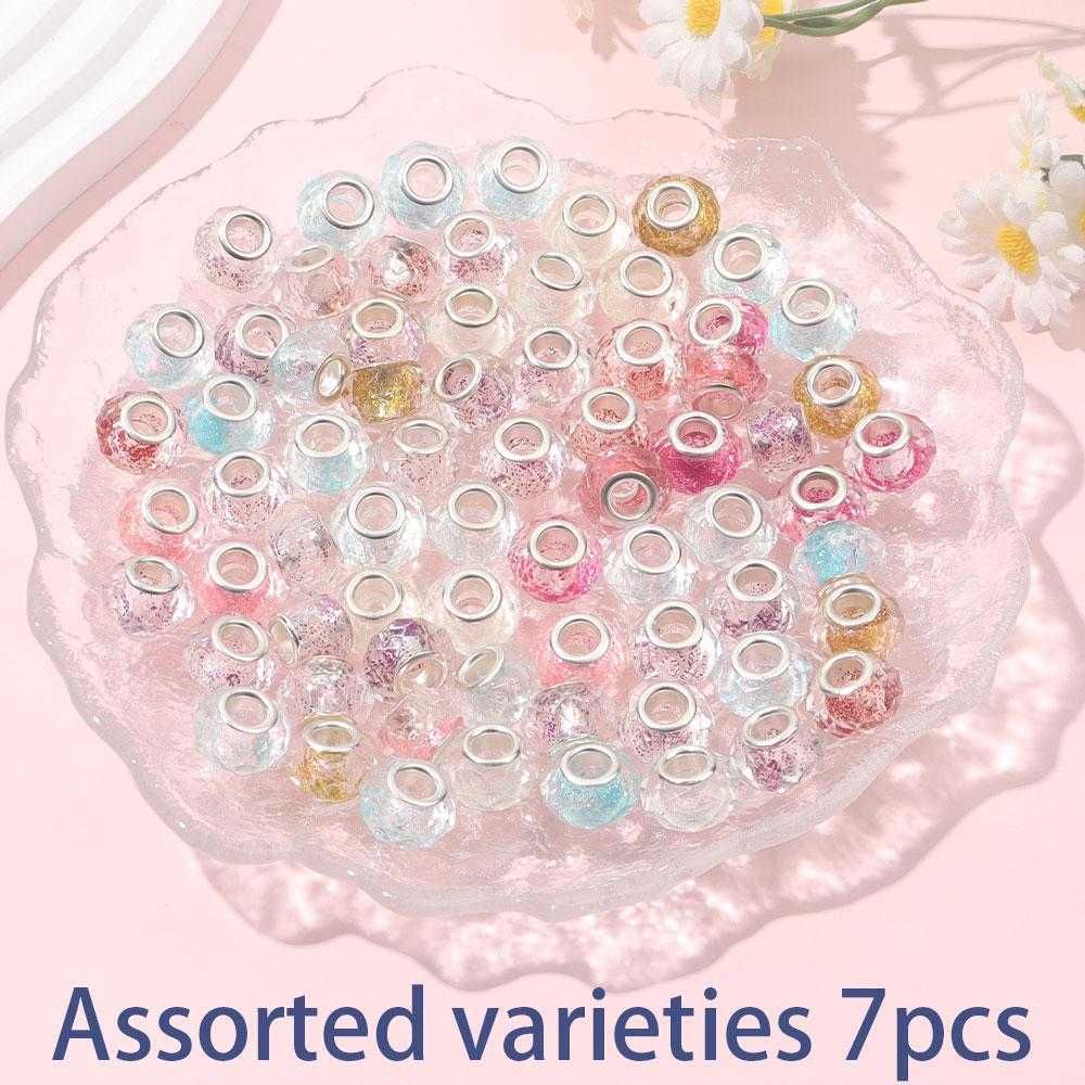 

7/14/21 шт. смоляные бусины с крупными порами, бусины с интервалом, европейские декоративные бусины, ожерелье, серьги, браслет, ручная работа, производство ювелирных изделий 7pcs