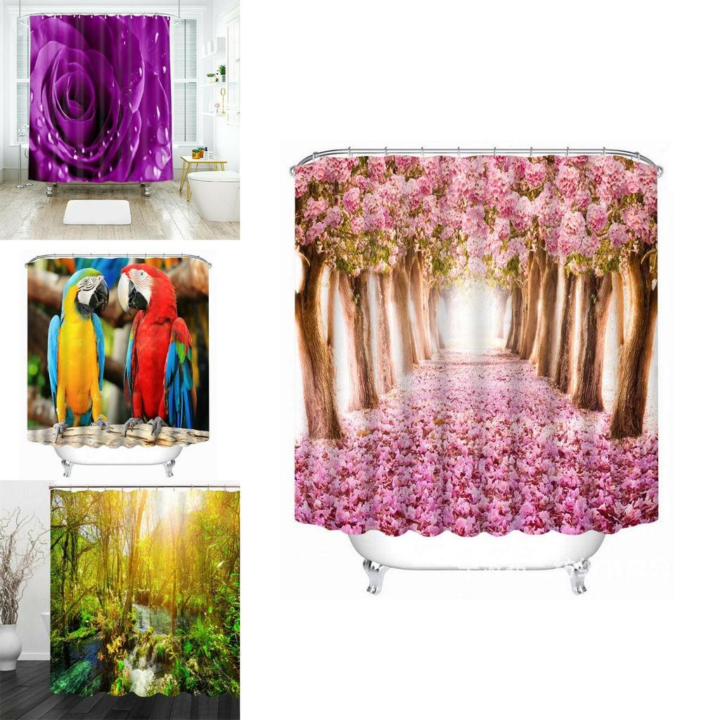 Stunning Waterproof Shower Curtains With Artistic Floral 3d Design For Modern Bathrooms
