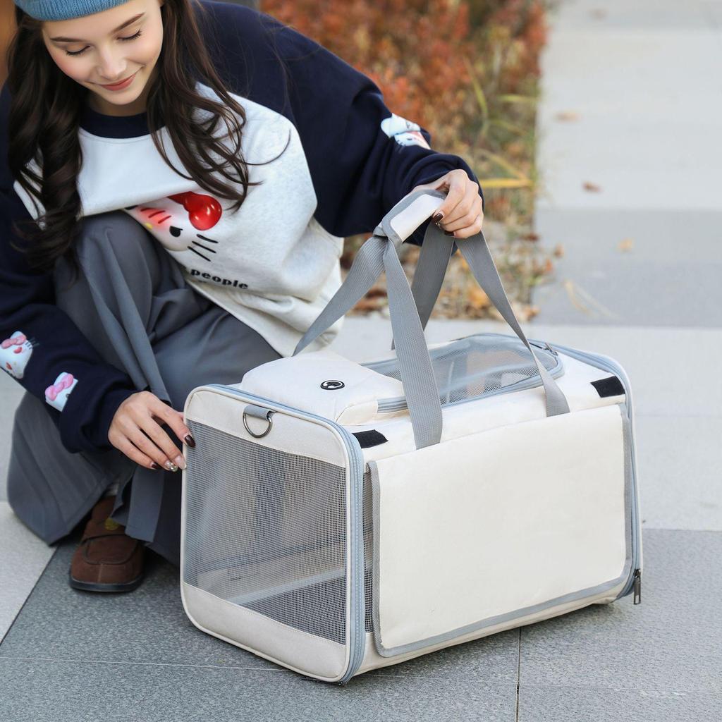 Pet Tote Bag: New Oxford Cloth, Breathable, Skylight Design, Portable Carrier