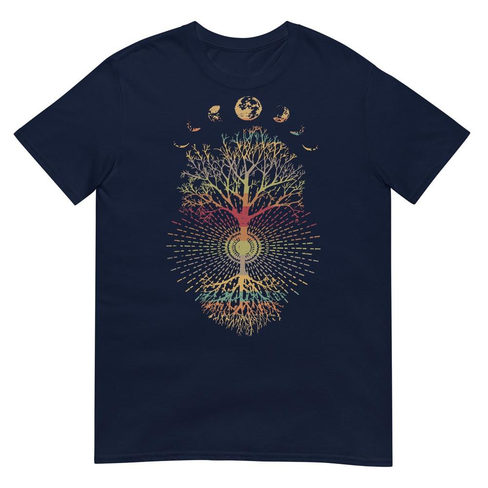 Phases Of The Moon Retro 60s 70s Vibe Tree Of Life TShirt S