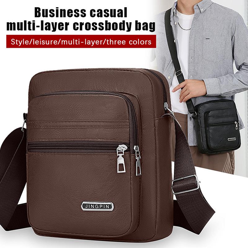 Man Messenger Bag Business Leather Bags Fanny Pack Men'S Genuine Leather Crossbody Shoulder Bags High Quality Tote
