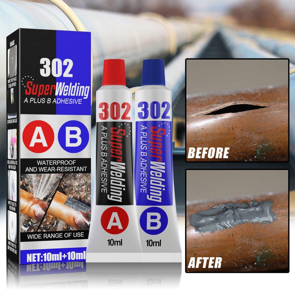Casting Adhesive, Metal Agent, Welding Adhesive, Filling Cracks, Plugging Leaks, Quick Drying Adhesive