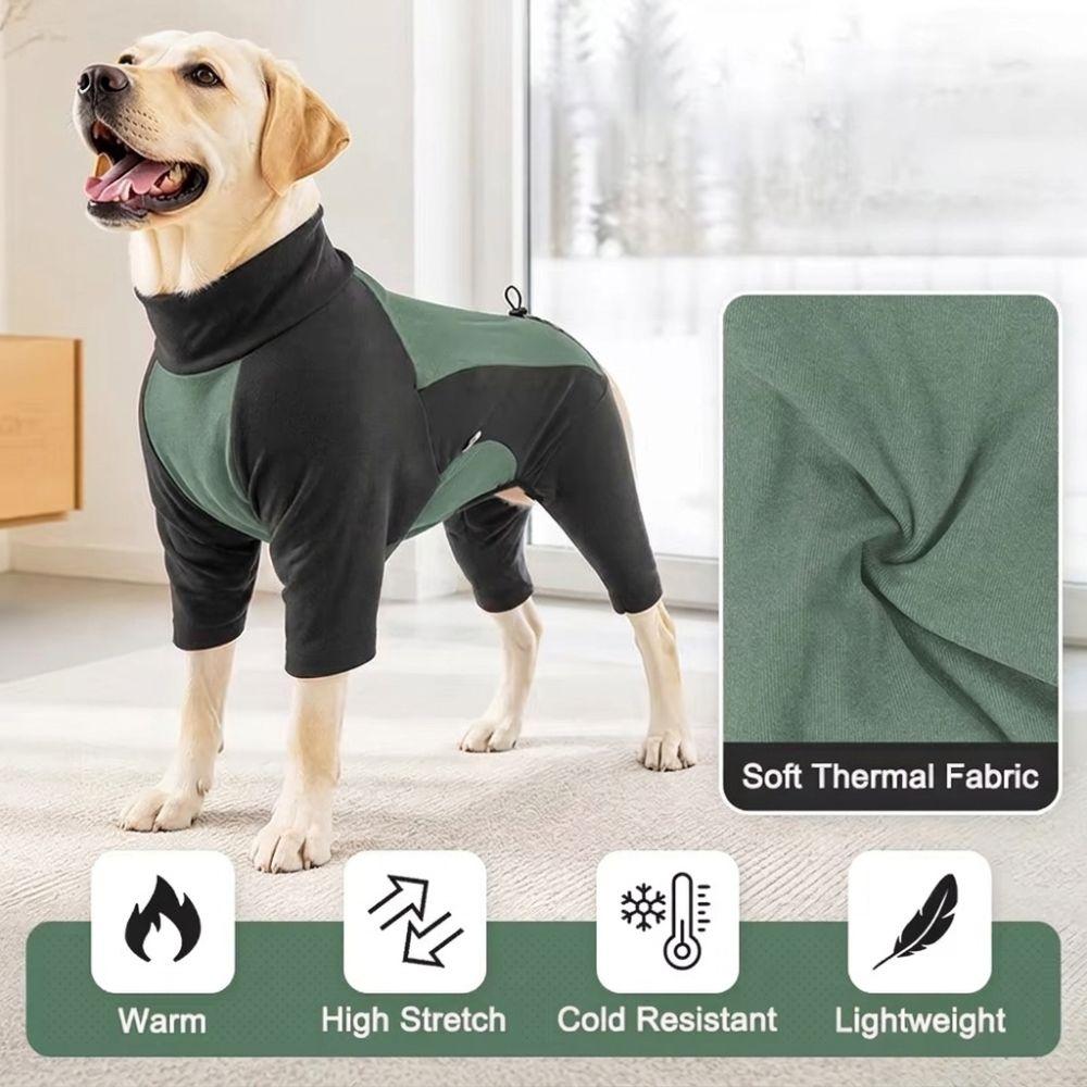 High Stretch Fleece Dog Jumpsuit Soft Warm Dog Warm Pajamas Dog Winter Home Outfit  Sleeping
