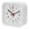 Desktop Analog Alarm Clock, Small Mini White with Light & Snooze Feature, Model TQ-169-7JF