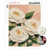 Unique 5D Framed Pearl Painting Kit with Elegant White Rose Flowers Sparkling Bead Art Canvas DIY Handmade Craft for Living Room Decor