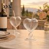 Hitzebeständiges Weinglas Kreativer Herzförmiger Kelch mit Strohhalm, Personalisierter Saft Verdickter Becher für Cocktails Becher, Liebe Herz Stielglas Champagner