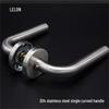 European Standard Stainless Steel Fireproof Door Handle with Round Cover and Split Lock for Bathroom and Passage Doors