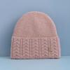 New Style Simple Chic Winter Hat G Letter Decor Rabbit Fur Beanie Elegant Winter Hats For Women Candy Colors Warm Knit Hats