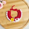 Red Bowknot Christmas Pet Neckwear Yarn Pet Holiday Bib Xmas Puppy Outfit Cat Santa Hat  New Year