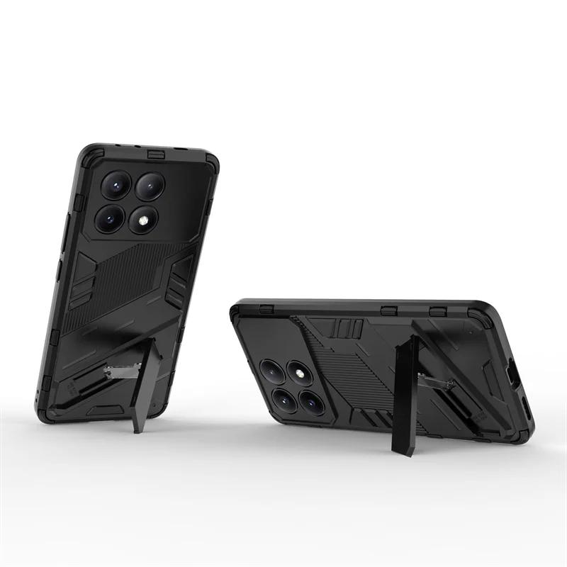 For Xiaomi Poco X6 Pro 5G Case Armor Shockproof Bumper Phone Case For PocoX6 Pro X 6 X6Pro Car Magnetic Stand Holder Back Cover