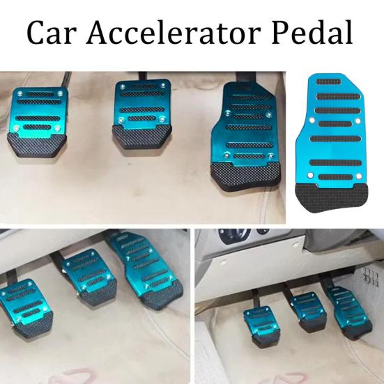 Protiskluzové kryty pedálů do auta Hliníková slitina Auto Podložky pod nožní pedály Sada Univerzální Manuální vozidlo Plyn Brzda Spojka Pedál Náhradní příslušenství
