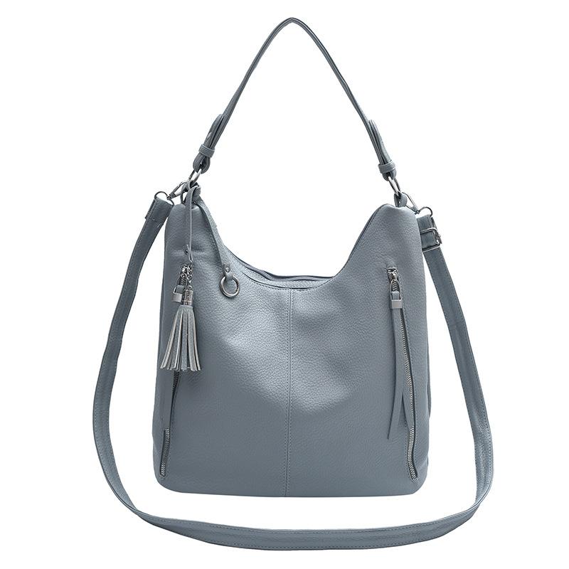 Women Double Zipper Decor Tote Bag New Fashion Versatile One Shoulder Underarm Bag Autumn Winter Large Capacity Crossbody Bag