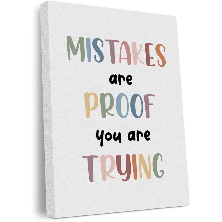 Pirational Positive Affirmations Canvas Wall Art Framed Art Motivational Therapy Office Decor Growth Mindset Wall Decor Modern Artwork Living Room