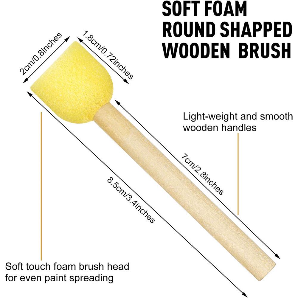 30-Piece Round Sponge Brush Set for Kids’ Art & Crafts