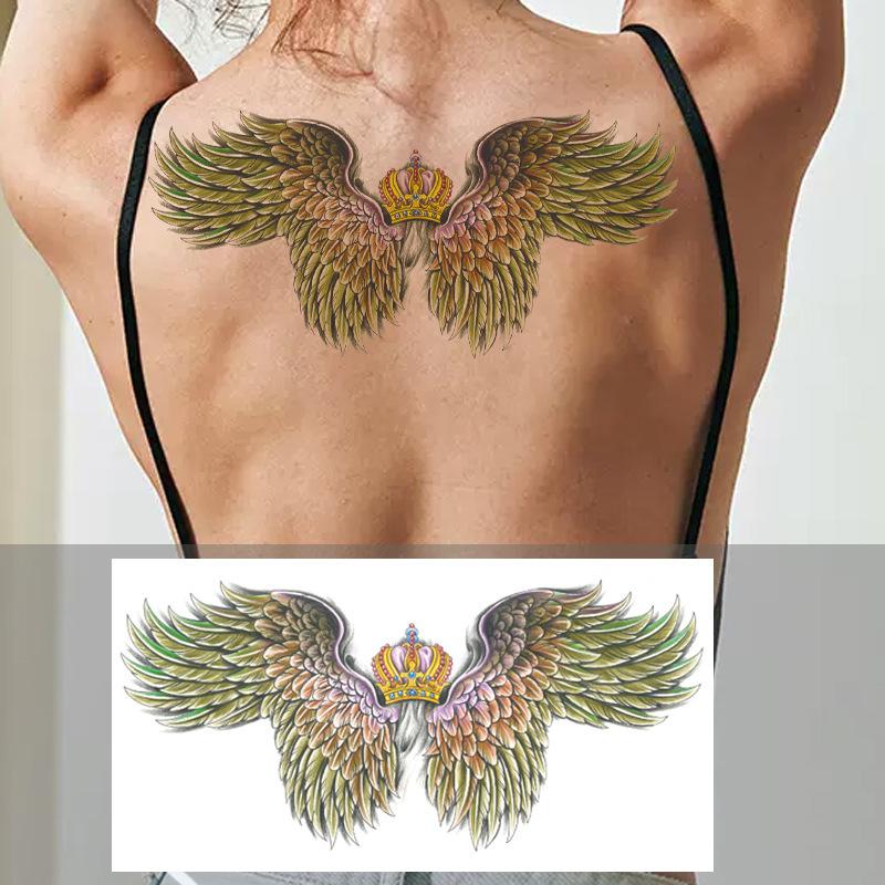 Über die Schulter Drache dreiseitiger Buddha Blume Brust Tattoo Aufkleber, neuer Halbarm-Buchstaben Anti-Schweiß Tattoo Aufkleber