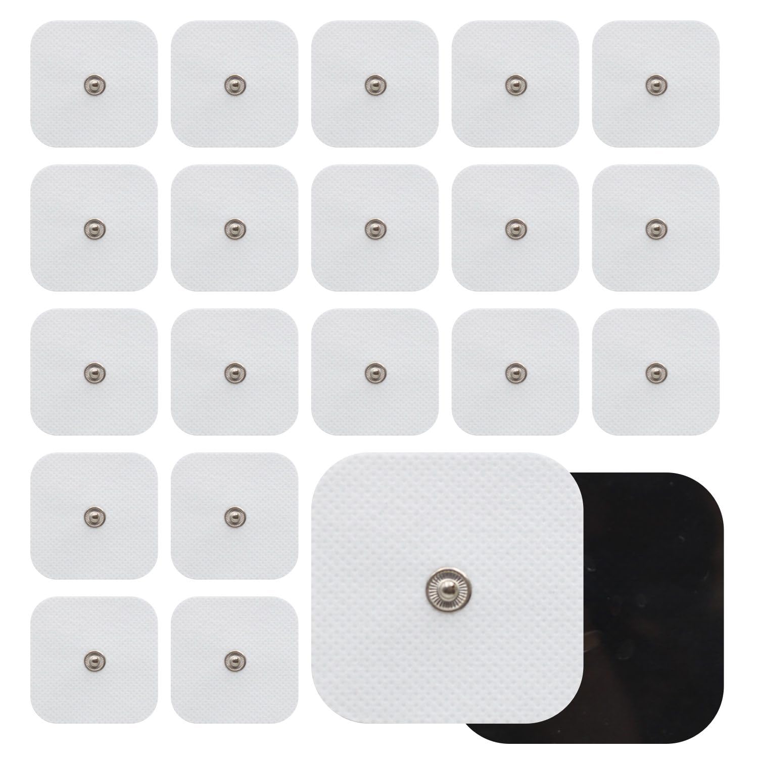 

KKLM Compatible Gel Sheets, Replacement Pads for EMS, Pack of 20, 3.5mm Snap Connector, 5x5cm, Concentration Pad Compatible
