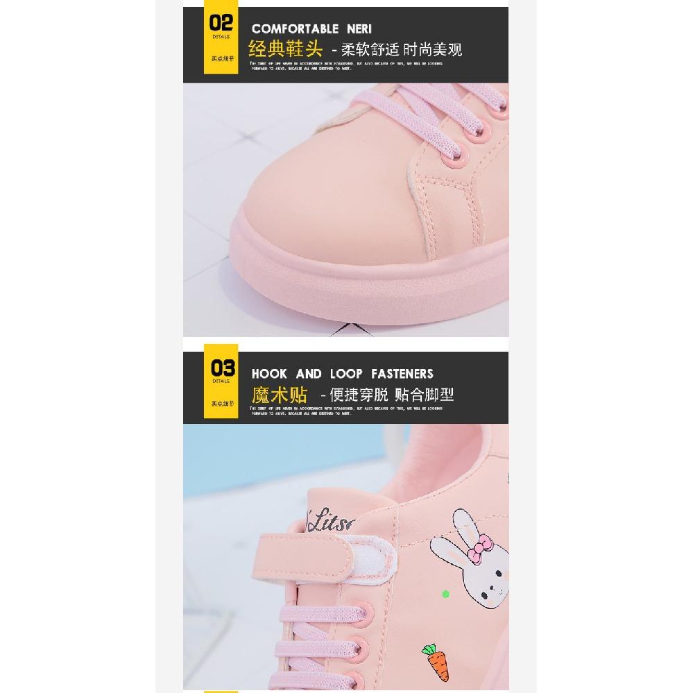 Mädchen Sportschuhe Neue Sommer Weiße Schuhe Atmungsaktive Lederpaneel-Schuhe für Ältere Kinder Studenten Flache Laufschuhe