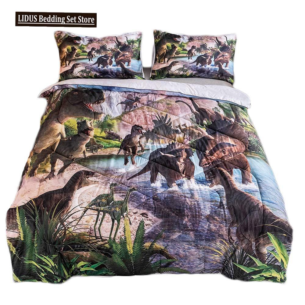 3D Dinosaur Duvet Cover Set Queen Size For Boys Dinosaur Bedding Set T-Rex Dinosaur Comforter Cover Bed Set Home Decor For Teens