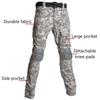 Multicam Camouflage Military Kalhoty Turistické kalhoty odolné proti opotřebení Paintball Cargo Kalhoty s chrániči kolen Novinka