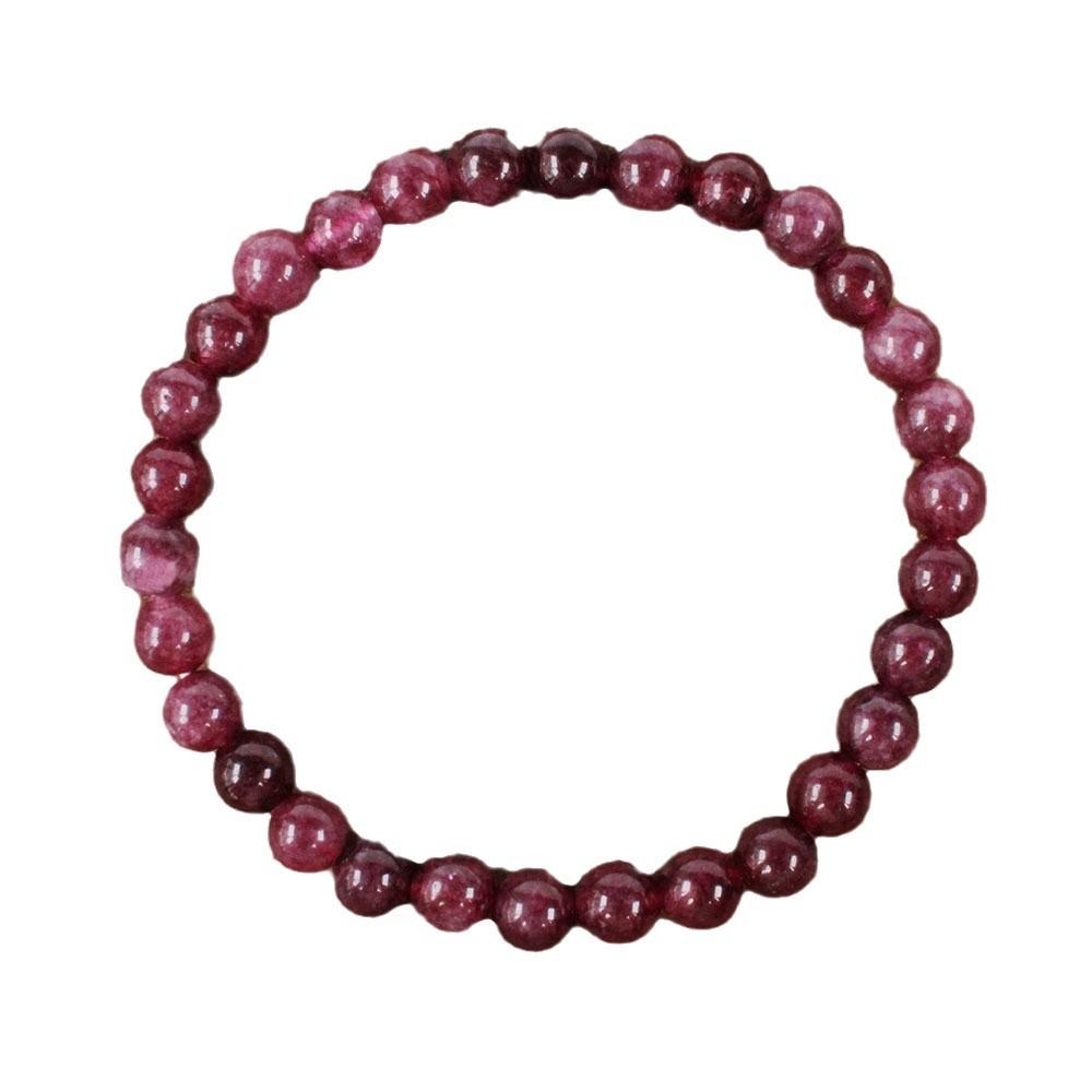 Garnet Bracelet Women's 1mm Small Beaded Bracelet Cherry Red Stone
