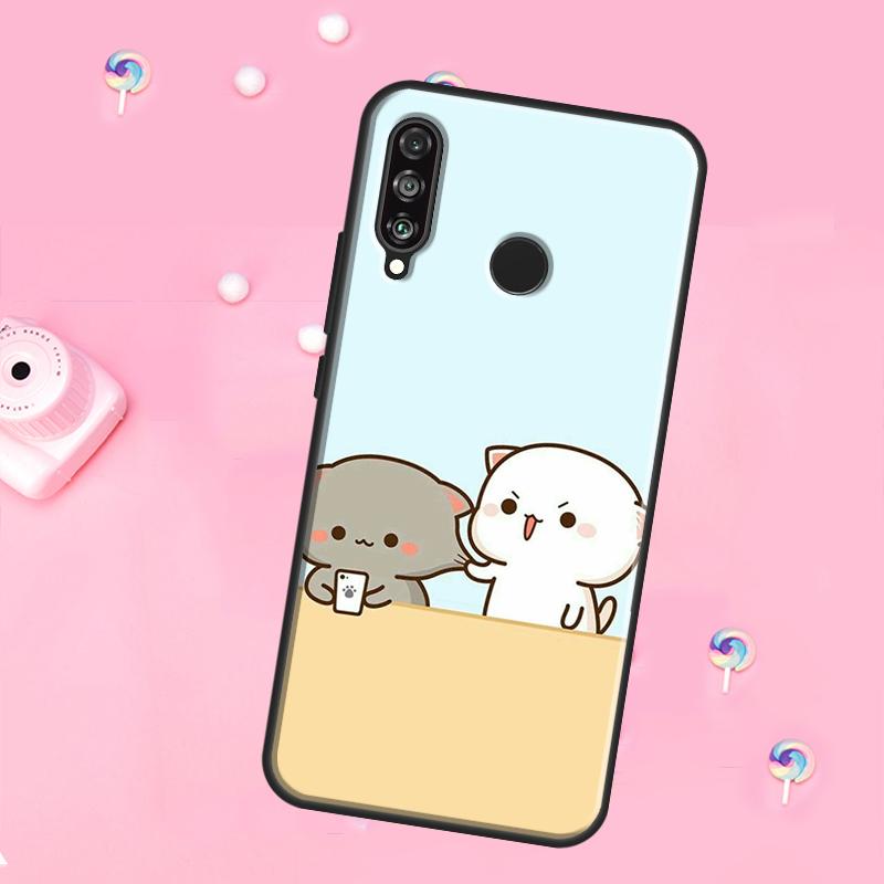 

Peach And Goma Cat For Huawei Nova Y90 Y70 Y60 Y91 Y61 Y73 Y72 12s 12i 11i 8i 9 10 SE P40 Lite P60 P30 Pro Case Huawei Nova 5T