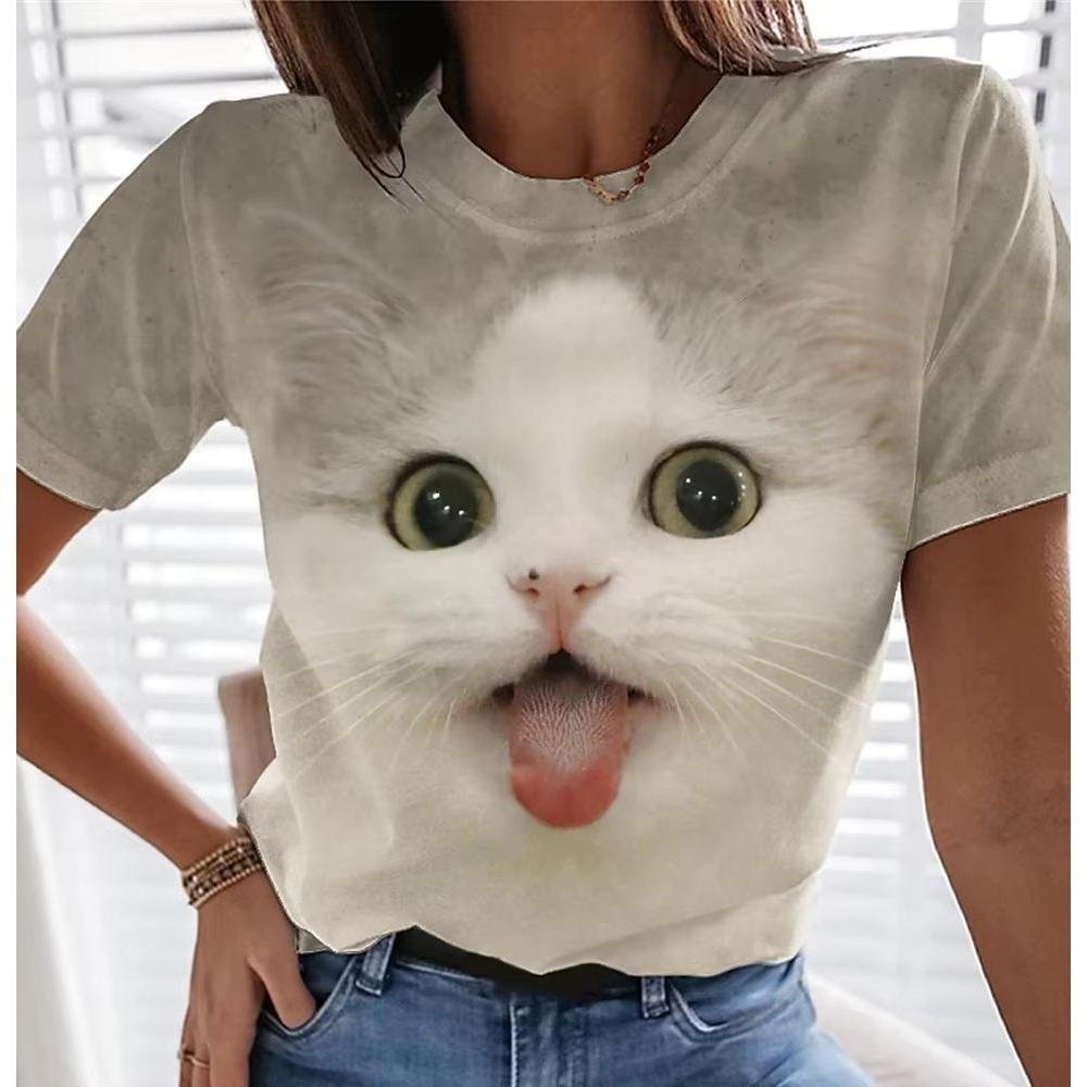 Women's T-shirt with round neck and short sleeves