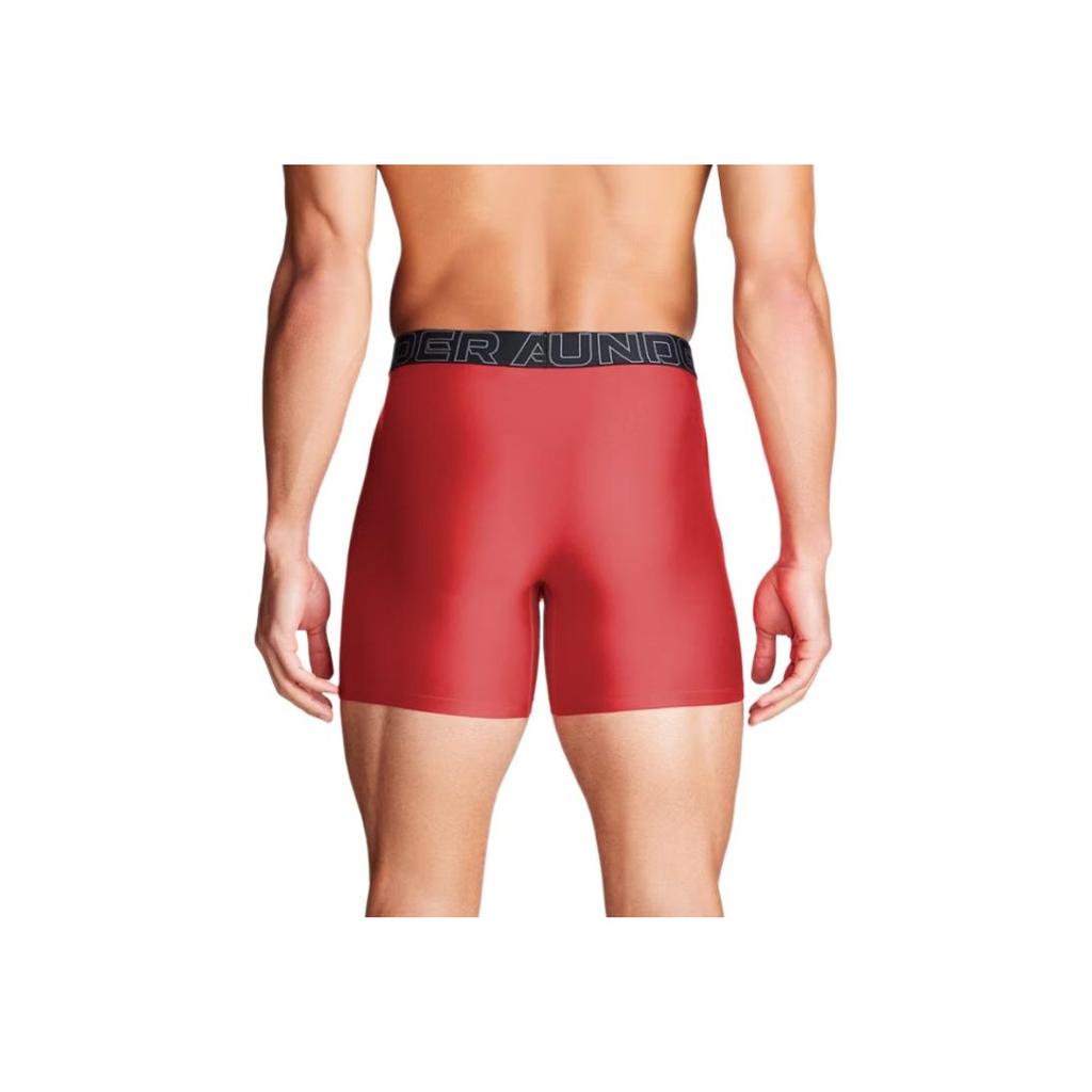 Under Armour Performance Tech Comfortable Stylish Versatile Boxer Briefs 3-Pack Men Underwear Red Black Gray 1383878-600