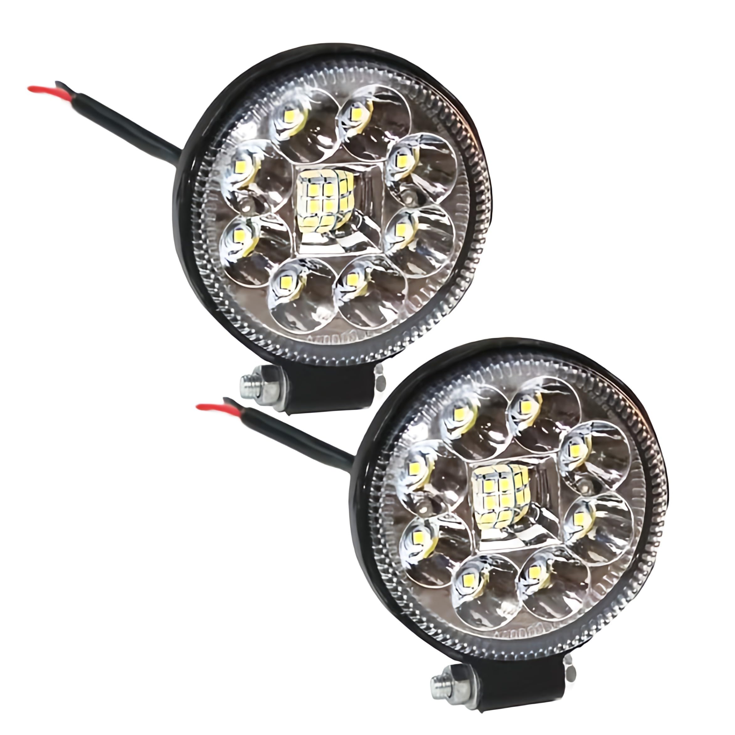 bubulu LED Work Car Fog Universal High White of Light, White, Waterproof, 12V/24V, Light, Round, Brightness, (Set 2) белый