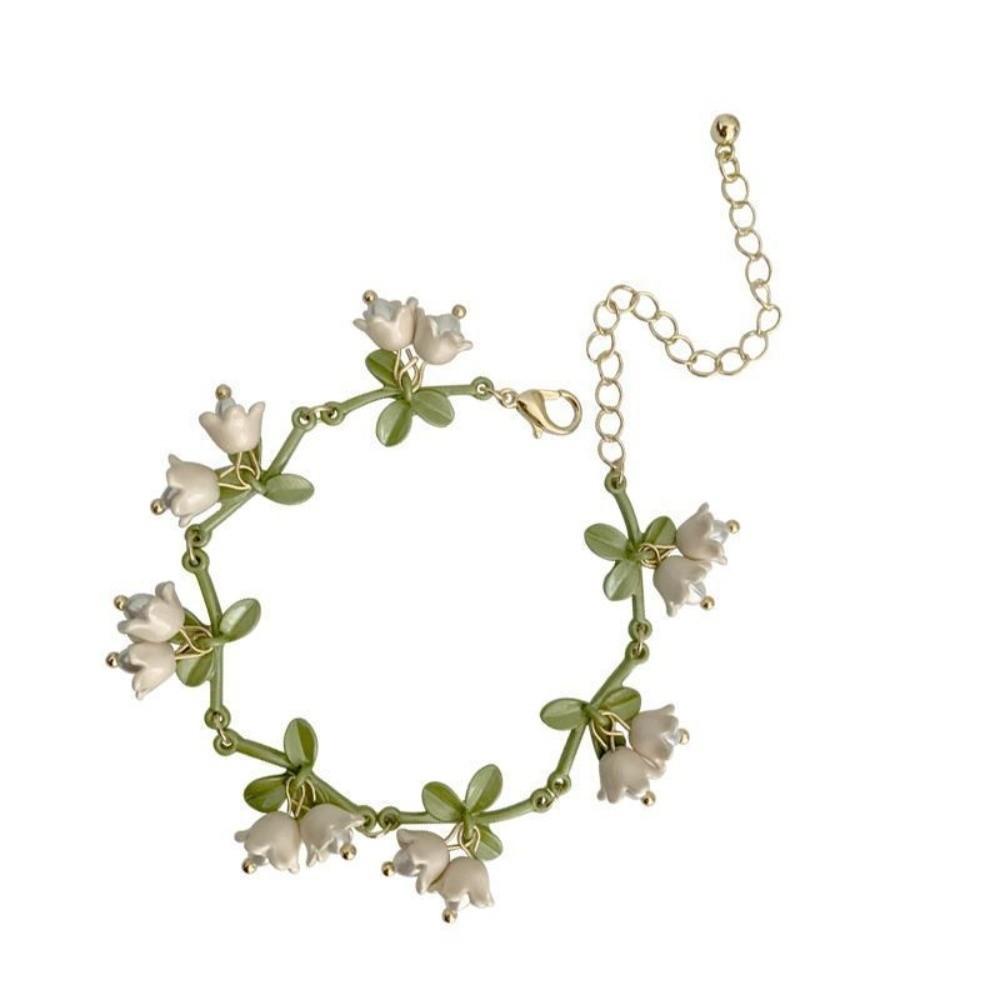 Green Lily of The Valley Jewelry Set White Lily of The Valley Earrings New Flower Necklace Gifts