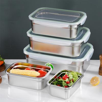 Stainless Steel Lunch Box Student Tableware Picnic Food Seal Storage Container Refrigerator Fresh-Keeping Box Bento Accessories
