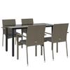 VidaXL Garden Dining Furniture and Cushions 5 Pcs Black and Grey 3185139