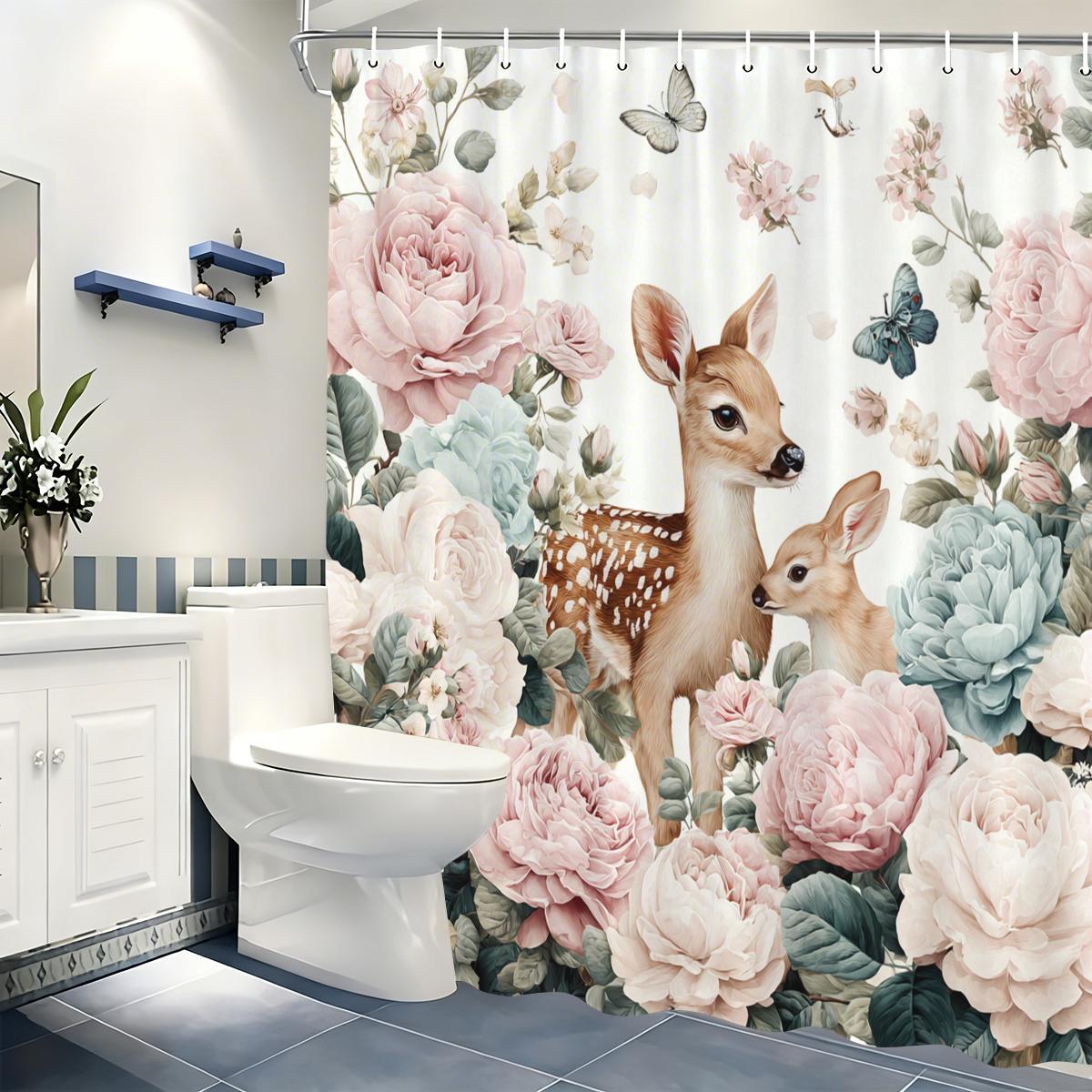 

Vibrant Beach Hut & Seagull Pattern Polyester Shower Curtain - Nautical Style Bathroom Decor Fabric Bathtub Curtain W60H190(CM)-1 Pcs