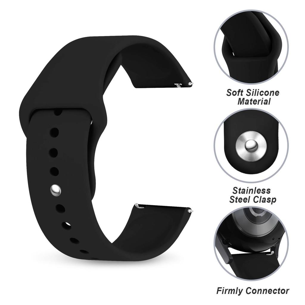 Pulseira esportiva de silicone de 20 mm / 22 mm para Samsung Galaxy Watch 4 5 6 40 mm 44 mm 6 Classic 43 mm / 47 mm 5 LTE 44 mm 5 Pro 45 mm 4 Classic 42 mm 46 mm 3 41/45 mm