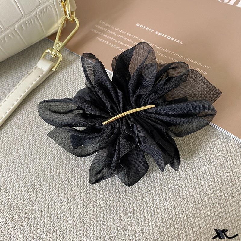 Elegant French Flower Hair Clip for Ponytails and Buns - Women's Gentle Hair Accessory